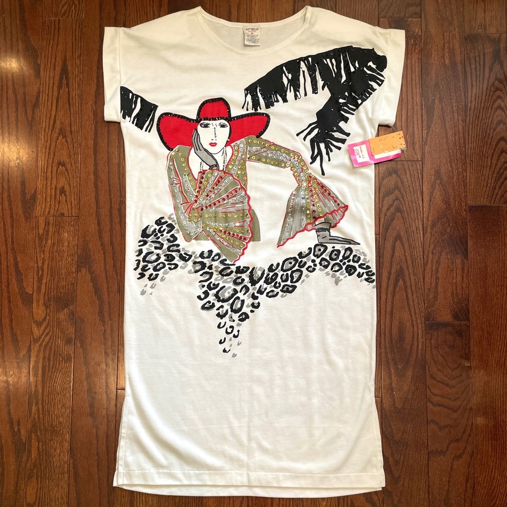 NEW✨Vintage 80s T-Shirt Dress – A Lady with Red Hat